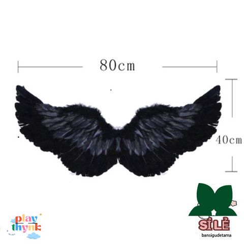 Bộ Cánh Thiên Thần Đen Trắng Cosplay - Phụ Kiện Hóa Trang Độc Đáo Cho Tiệc Tùng, Kích Thước Phù Hợp Người Lớn Trẻ Em