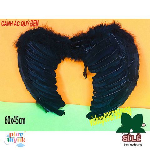 Bộ Cánh Thiên Thần Đen Trắng Cosplay - Phụ Kiện Hóa Trang Độc Đáo Cho Tiệc Tùng, Kích Thước Phù Hợp Người Lớn Trẻ Em