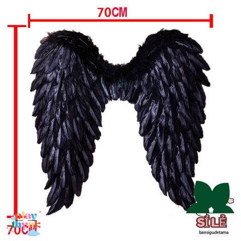 Bộ Cánh Thiên Thần Đen Trắng Cosplay - Phụ Kiện Hóa Trang Độc Đáo Cho Tiệc Tùng, Kích Thước Phù Hợp Người Lớn Trẻ Em