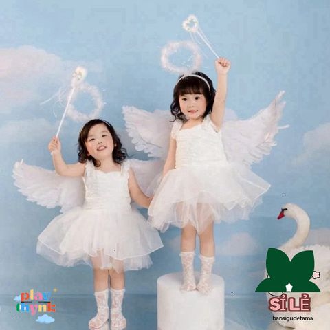 Cánh Thiên Thần Lông Ngỗng BBCOSPLAY Cho Trẻ Em - Phụ Kiện Hóa Trang Đáng Yêu, Nhiều Kích Cỡ 60-80-100cm, Giúp Bé Biến Thành Thiên Thần Nhỏ Xinh