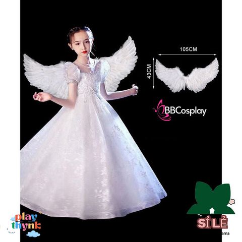Cánh Thiên Thần Lông Ngỗng BBCOSPLAY Cho Trẻ Em - Phụ Kiện Hóa Trang Đáng Yêu, Nhiều Kích Cỡ 60-80-100cm, Giúp Bé Biến Thành Thiên Thần Nhỏ Xinh