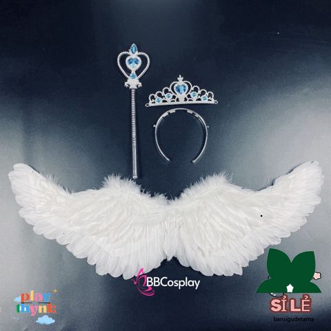 Cánh Thiên Thần Lông Ngỗng BBCOSPLAY Cho Trẻ Em - Phụ Kiện Hóa Trang Đáng Yêu, Nhiều Kích Cỡ 60-80-100cm, Giúp Bé Biến Thành Thiên Thần Nhỏ Xinh
