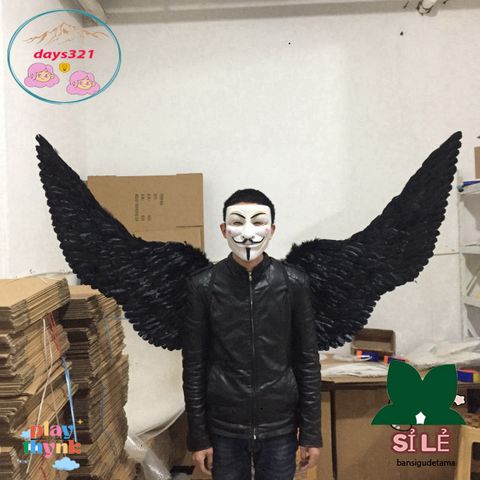 Cánh Thiên Thần Trắng 160X90CM - Cánh Cosplay Ác Quỷ Đen Ấn Tượng cho Tiệc Tùng và Halloween