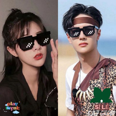 Kính Mát Râm Đen Thug Life Hiphop - Phụ Kiện Chất Lừ Cho Rapper Dubai, Phong Cách Ngầu Rất Thời Thượng