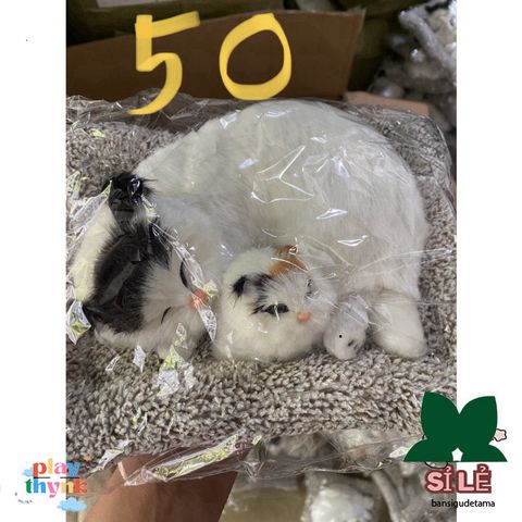 Thú Bông Mèo Trắng Trán Đen - Khử Mùi & Khí Tươi Mát Cho Xe Ô Tô - Thiết Kế Dễ Thương & Đáng Yêu Cho Không Gian Sống