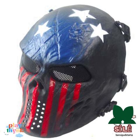 Mặt nạ hóa trang Kỵ sĩ Đen Trắng Có Vạch Đỏ - Phụ Kiện Halloween Chủ Đề Vendetta Cho Người Yêu Thích Lễ Hội