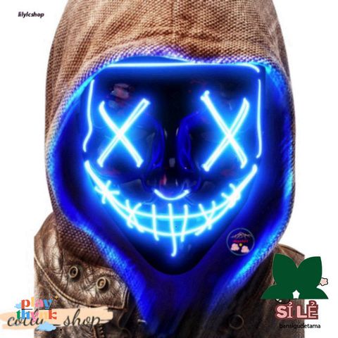 Mặt nạ LED 7 màu Halloween - Mặt nạ Anonymous phát sáng cho TikTok, tiệc hóa trang, phong cách bí ẩn và độc đáo.