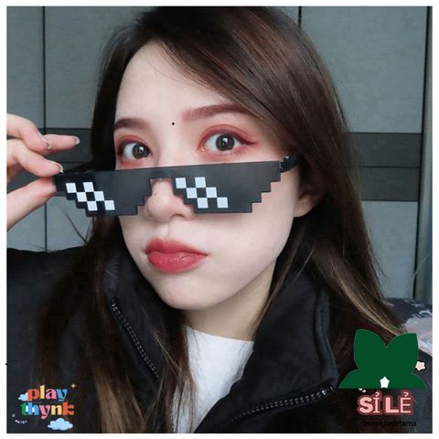 Kính Mát Thuglife Cherry - Kính Râm Pixel Khảm Thời Trang Độc Đáo, Bảo Vệ UV400, Phong Cách Hài Hước Cho Dịp Tiệc, Du Lịch