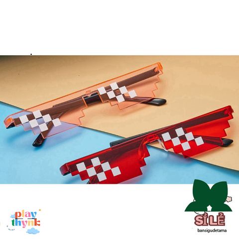Kính Thug Life 6 Chấm Phong Cách Minecraft - Kính Mắt Thời Trang Cực Ngầu, Chống Bụi Cho Nam Nữ, Hot Trend 2023