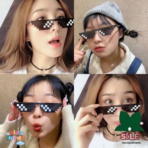 Kính Mát Thug Life Cá Tính - Kính Râm Hai Chiều Pixel Disco Chống Chói UV400 - Phong Cách Thời Trang Dành Cho Mọi Người