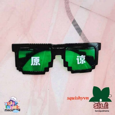 Kính Mắt Thug Life Minecraft Độc Đáo - Kiểu Dáng Thời Trang 6 Chấm Đen & Hồng, Phong Cách Năng Động, Free Ship Từ 50K