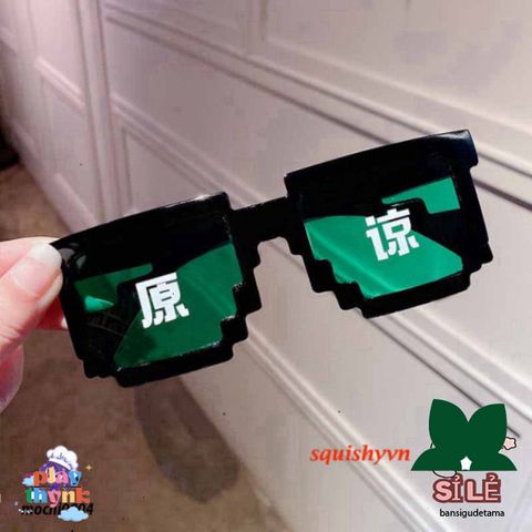 Kính Mắt Thug Life Minecraft Độc Đáo - Kiểu Dáng Thời Trang 6 Chấm Đen & Hồng, Phong Cách Năng Động, Free Ship Từ 50K
