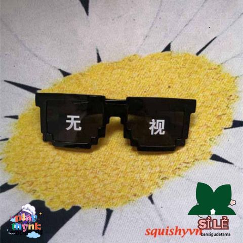 Kính Mắt Thug Life Minecraft Độc Đáo - Kiểu Dáng Thời Trang 6 Chấm Đen & Hồng, Phong Cách Năng Động, Free Ship Từ 50K