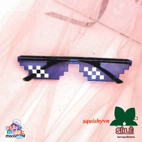 Kính Mắt Thug Life Minecraft Độc Đáo - Kiểu Dáng Thời Trang 6 Chấm Đen & Hồng, Phong Cách Năng Động, Free Ship Từ 50K