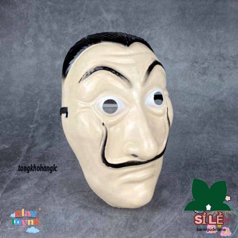 Mặt nạ Halloween Salvador Dali - Hóa trang nhân vật Money Heist cho tiệc hóa trang, phù hợp người lớn và trẻ em.