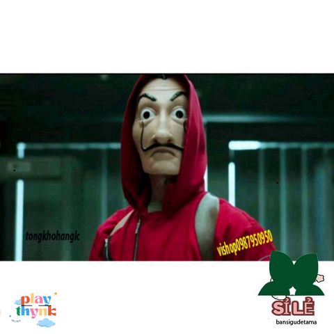 Mặt nạ Halloween Salvador Dali - Hóa trang nhân vật Money Heist cho tiệc hóa trang, phù hợp người lớn và trẻ em.