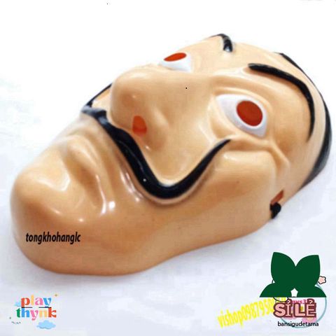 Mặt nạ Halloween Salvador Dali - Hóa trang nhân vật Money Heist cho tiệc hóa trang, phù hợp người lớn và trẻ em.