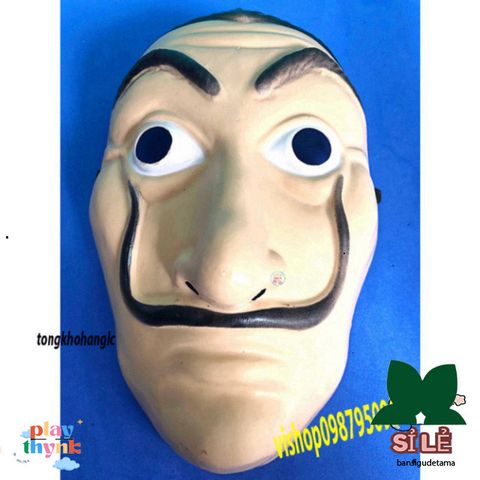 Mặt nạ Halloween Salvador Dali - Hóa trang nhân vật Money Heist cho tiệc hóa trang, phù hợp người lớn và trẻ em.