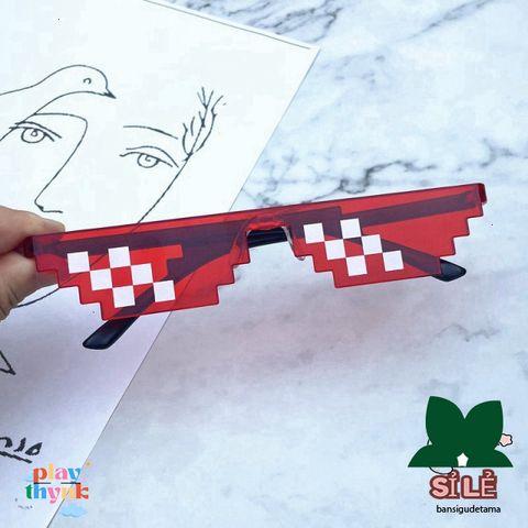 Kính Mát Hình Vuông 2D Retro Thời Trang Unisex - Kính Râm Thuglife Cá Tính Cho Cả Nam Nữ