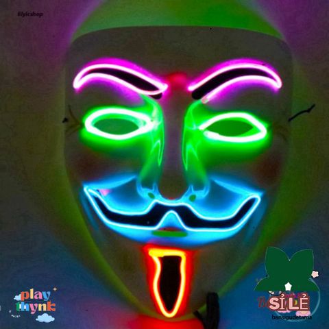 Mặt Nạ LED Neon Đầu Lâu Phát Sáng - Phụ Kiện Hóa Trang Halloween Kinh Dị Cho Tiệc Tùng và Lễ Hội