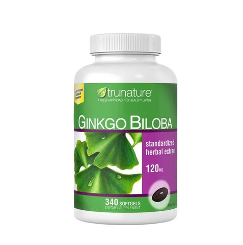 Viên uống Ginkgo Biloba Trunature 120mg - Hỗ trợ tuần hoàn máu não và bổ sung trí nhớ - 340 viên Mỹ