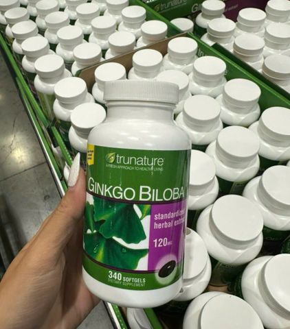 Viên uống Ginkgo Biloba Trunature 120mg - Hỗ trợ tuần hoàn máu não và bổ sung trí nhớ - 340 viên Mỹ