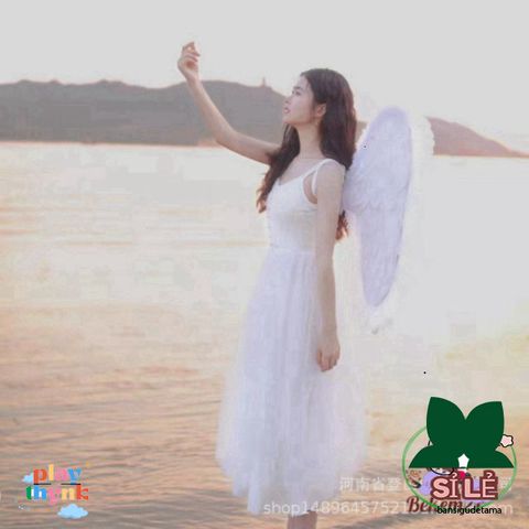 Cánh Thiên Thần Cosplay Đen Đỏ Trắng - Phụ Kiện Hóa Trang Tiệc Tùng Trẻ Em & Người Lớn - Lông Vũ Tự Nhiên, Nhiều Kích Cỡ