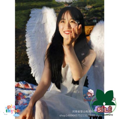 Cánh Thiên Thần Cosplay Đen Đỏ Trắng - Phụ Kiện Hóa Trang Tiệc Tùng Trẻ Em & Người Lớn - Lông Vũ Tự Nhiên, Nhiều Kích Cỡ