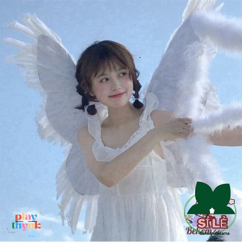 Cánh Thiên Thần Cosplay Đen Đỏ Trắng - Phụ Kiện Hóa Trang Tiệc Tùng Trẻ Em & Người Lớn - Lông Vũ Tự Nhiên, Nhiều Kích Cỡ