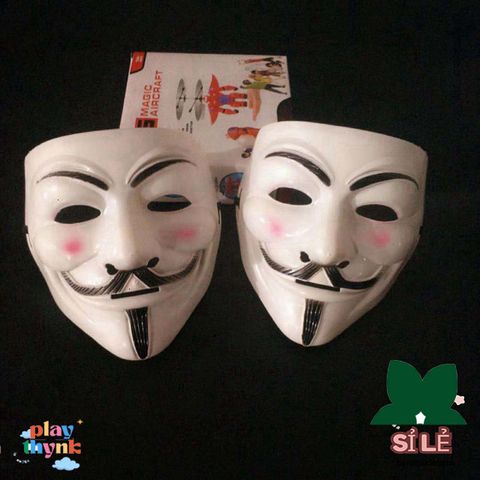 Mặt Nạ V for Vendetta - Phụ Kiện Halloween Độc Đáo cho Tín Đồ Hacker, Tiệc Tùng và Trang Trí Thú Vị