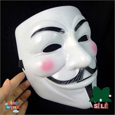 Mặt Nạ V for Vendetta - Phụ Kiện Halloween Độc Đáo cho Tín Đồ Hacker, Tiệc Tùng và Trang Trí Thú Vị