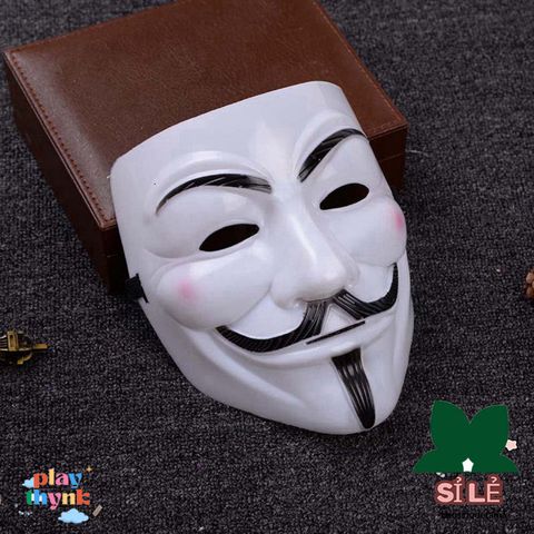 Mặt Nạ V for Vendetta - Phụ Kiện Halloween Độc Đáo cho Tín Đồ Hacker, Tiệc Tùng và Trang Trí Thú Vị