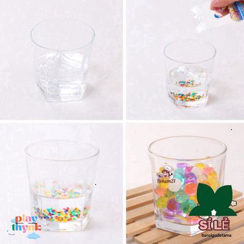 Hạt nhựa trong suốt hồng trắng - Nguyên liệu làm slime, trang trí cây xanh, tạo không gian sống đẹp và sạch sẽ