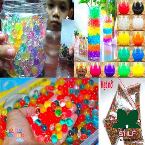 Hạt nhựa trong suốt hồng trắng - Nguyên liệu làm slime, trang trí cây xanh, tạo không gian sống đẹp và sạch sẽ