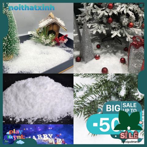 Bột Tuyết Nhân Tạo Trang Trí Giáng Sinh 100G - Tuyết Giả An Toàn, Trang Trí Cây Thông Noel, Quầy Mua Sắm