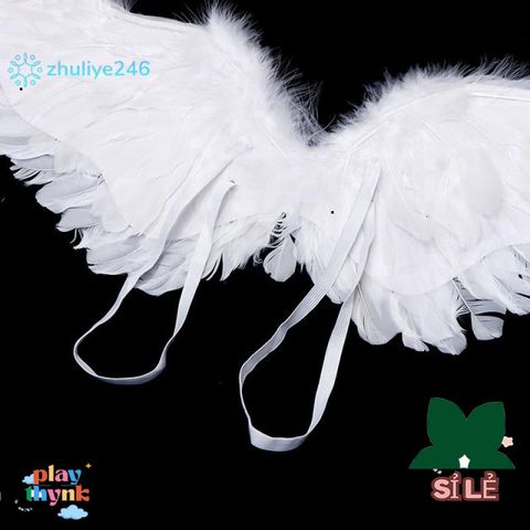Cánh Thiên Thần Trắng Cho Trẻ Em - Phụ Kiện Sinh Nhật, Halloween, Cosplay Lông Vũ Nhẹ, Đeo Vai Tiện Lợi