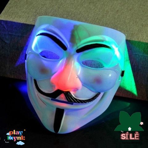 Mặt nạ HACKER phát sáng nhiều màu sắc cho Halloween - Đồ hóa trang độc đáo cho trẻ em và người lớn, hàng có sẵn!