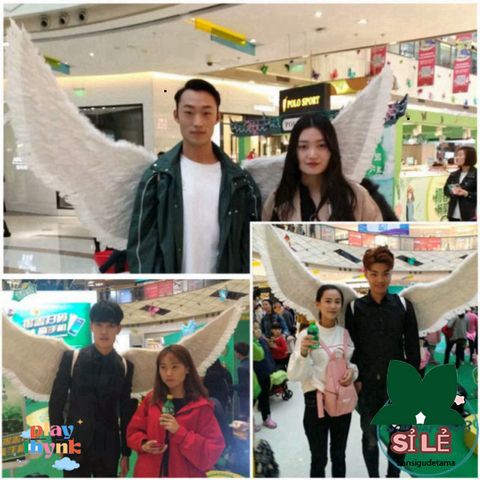 Cánh Thiên Thần Trắng & Cánh Ác Quỷ Đen Cosplay Khổng Lồ 160x90CM - Phụ Kiện Hóa Trang Độc Đáo cho Dịp Lễ Halloween