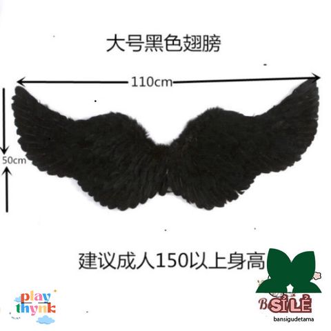 Váy Trẻ Em Halloween Thiên Thần Đen - Bộ Đồ Ba Mảnh Lông Vũ Cao Cấp, Phù Hợp Đi Dự Tiệc Halloween, Quà Tặng Thú Vị