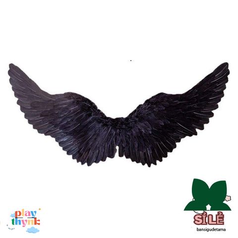 Cánh Thiên Thần Lông Vũ Trắng Đen - Phụ Kiện Cosplay Halloween, Đạo Cụ Chụp Ảnh, Dây Buộc Tóc và Đũa Phép Ma Thuật