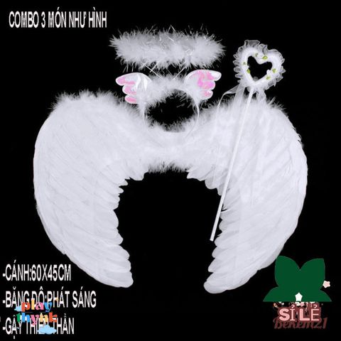 Bộ Phụ Kiện Cánh Thiên Thần Đáng Yêu cho Bé - Đạo Cụ Chụp Ảnh Dễ Thương, Thích Hợp cho Trẻ Sơ Sinh 0-6 Tháng