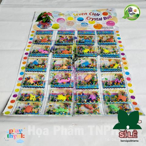 Bộ 24 Gói Hạt Bông Pha Lê Nở Bảy Màu - Hạt Thủy Tinh Ngâm Nước Trang Trí Hồ Cá và Cây Cảnh An Toàn cho Trẻ Em