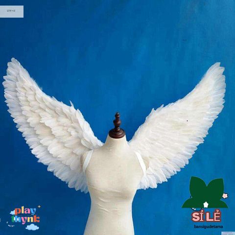 Cánh Lông Vũ Trắng Thiên Thần Dễ Thương - Phụ Kiện Tiệc Halloween và Sinh Nhật Cho Bé, Thời Trang Hóa Trang, Chất Liệu An Toàn