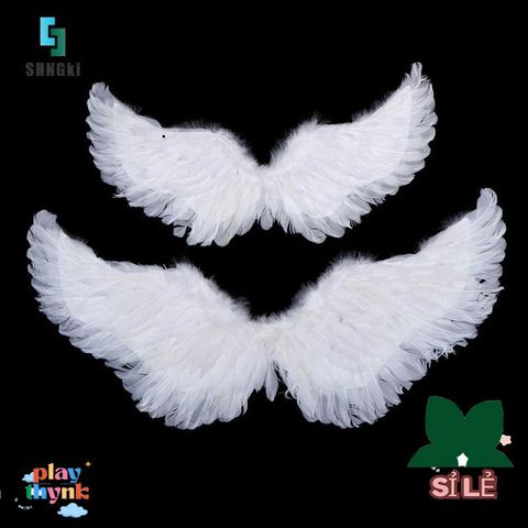 Cánh Thiên Thần Trắng Cho Bé - Đồ Trang Trí Sinh Nhật & Halloween - Lông Vũ Nhẹ, Dây Chun Đeo Vai, Hoàn Hảo Cho Bất Kỳ Dịp Lễ