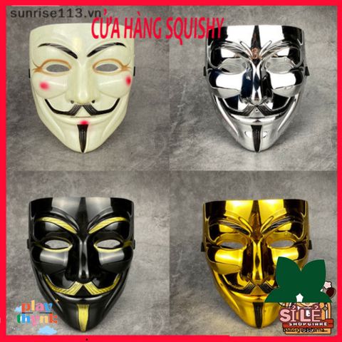Mặt Nạ Hacker Vendetta - Phụ Kiện Cosplay dành Cho Halloween và Biểu Diễn Sân Khấu - Chất Liệu Nhựa PVC Bền chắc