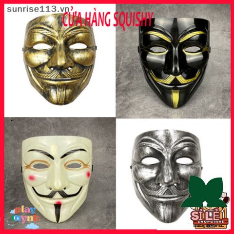 Mặt Nạ Hacker Vendetta - Phụ Kiện Cosplay dành Cho Halloween và Biểu Diễn Sân Khấu - Chất Liệu Nhựa PVC Bền chắc