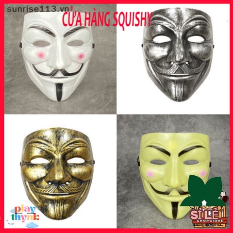 Mặt Nạ Hacker Vendetta - Phụ Kiện Cosplay dành Cho Halloween và Biểu Diễn Sân Khấu - Chất Liệu Nhựa PVC Bền chắc