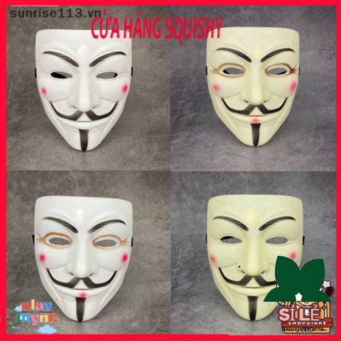 Mặt Nạ Hacker Vendetta - Phụ Kiện Cosplay dành Cho Halloween và Biểu Diễn Sân Khấu - Chất Liệu Nhựa PVC Bền chắc