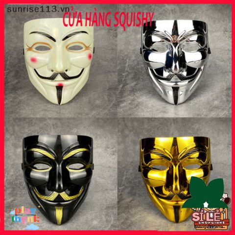 Mặt Nạ Hacker Vendetta - Phụ Kiện Cosplay dành Cho Halloween và Biểu Diễn Sân Khấu - Chất Liệu Nhựa PVC Bền chắc