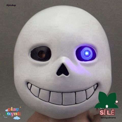 Mặt Nạ Mắt Xanh Sans Halloween - Phụ Kiện Game Undertale Cho Hacker - Đạo Cụ Nhập Vai Ngày Lễ Hội